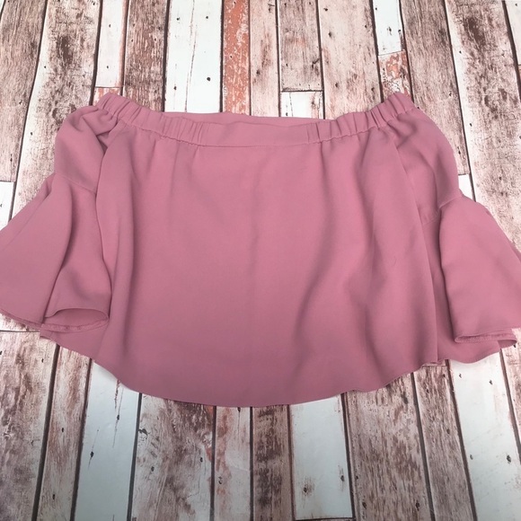 TopShop Blush Off Shoulder Top - Picture 5 of 8